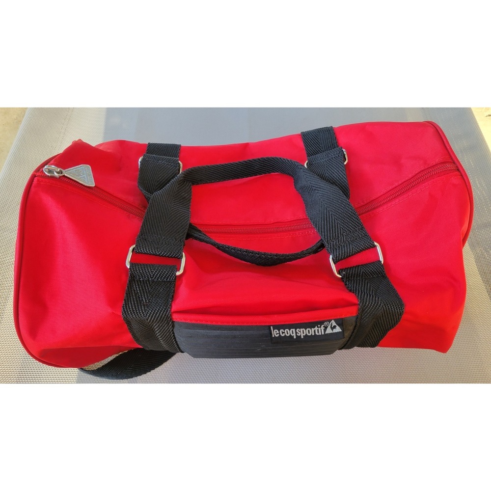 Le Coq Sportif Red Duffel Bag Shoulder Bag With Protective Panel